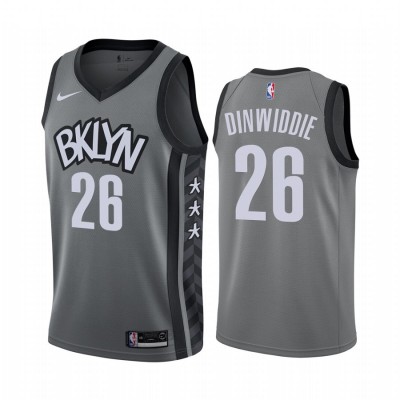 Nike Brooklyn Nets #26 Spencer Dinwiddie Gray NBA Swingman Statement Edition Jersey Men's